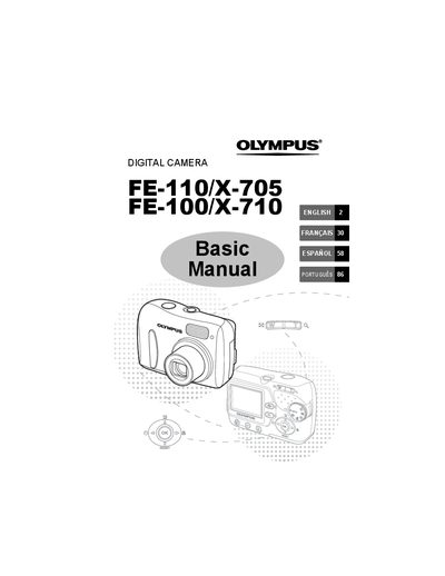Olympus FE-110/X-705 and FE-100/X-710 Digital Camera Basic Manual - cover page
