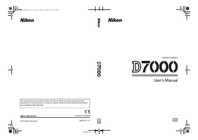 Nikon D7000 Digital Camera User's Manual - cover page