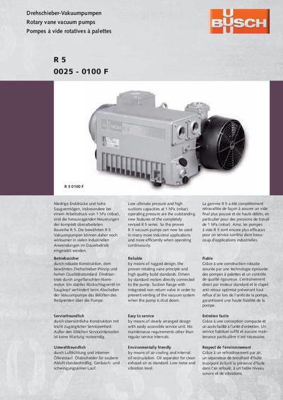 Busch R 5 0025 F-R 5 0100 F technology data - cover page