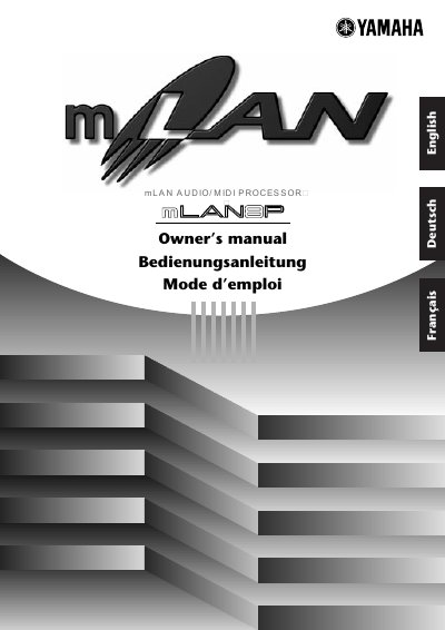 Yamaha mLAN8P Owner's Manual - cover page