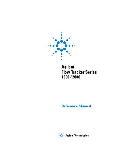 Agilent 10045 FlowTracker Ref. Manual - cover page