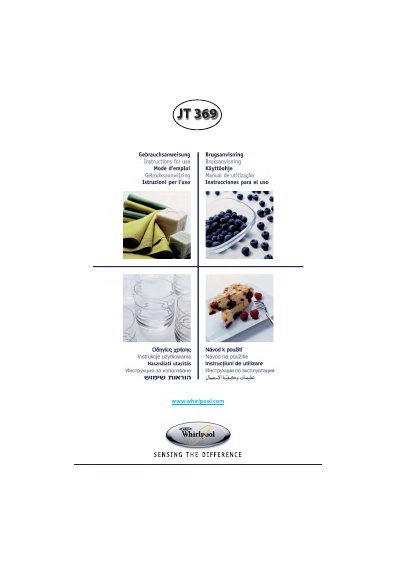 Whirlpool JT369 Microwave Oven User Manual - cover page