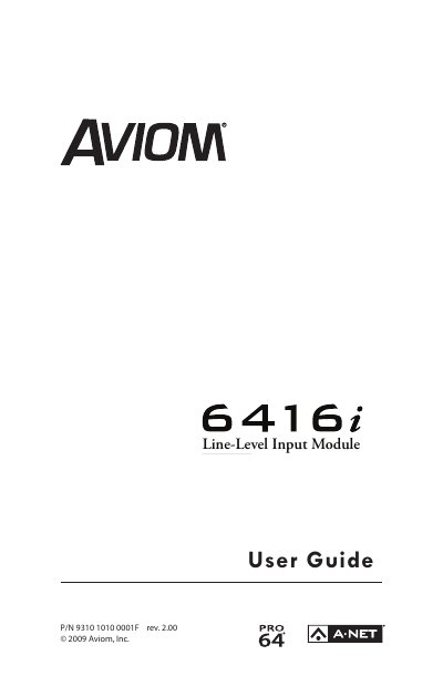 AVIOM 6416i user manual - cover page