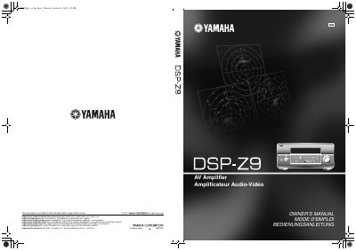 Yamaha DSP-Z9 AV Amplifier Owner's Manual - cover page