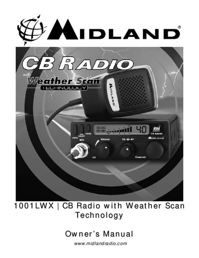 Midland 1001LWX CB Radio Owner's Manual - cover page