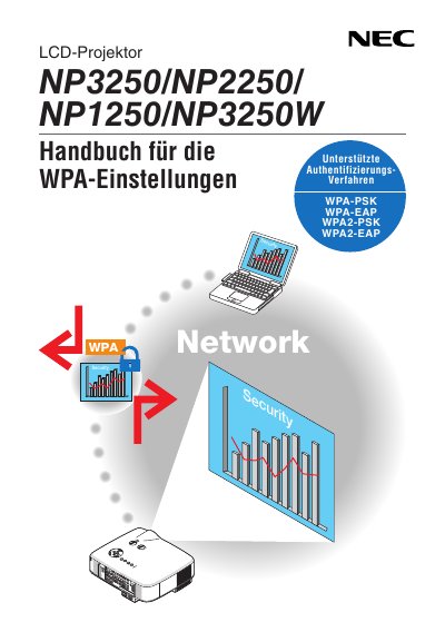 NEC NP3250/NP2250/NP1250/NP3250W Projector WPA Settings Manual - cover page