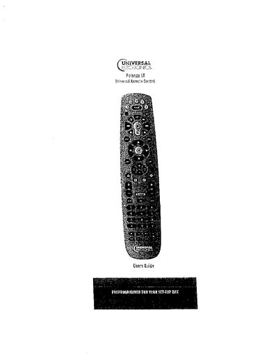 Universal Potenza ST Remote Control Instruction Manual - cover page