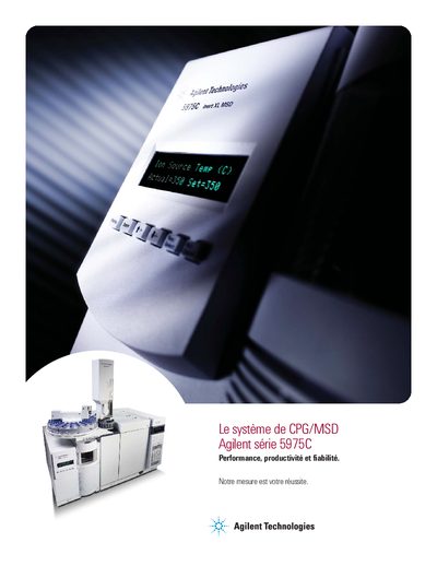 Agilent 5975C Series GC/MSD Brochure - cover page