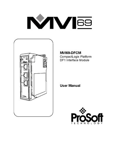ProSoft MVI69-DFCM User Manual - cover page
