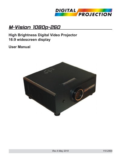 Digital Projection M-Vision 1080p-260 User Manual - cover page