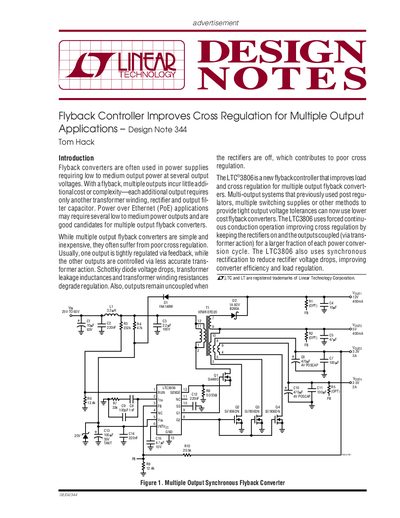 LTC3806 Flyback Controller Improves Cross Regulation Design Note 344 - cover page