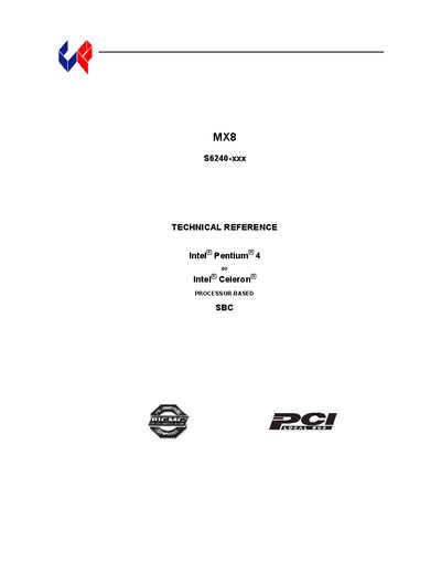 Chassis Plans MX8 S6240-xxx Technical Reference - cover page