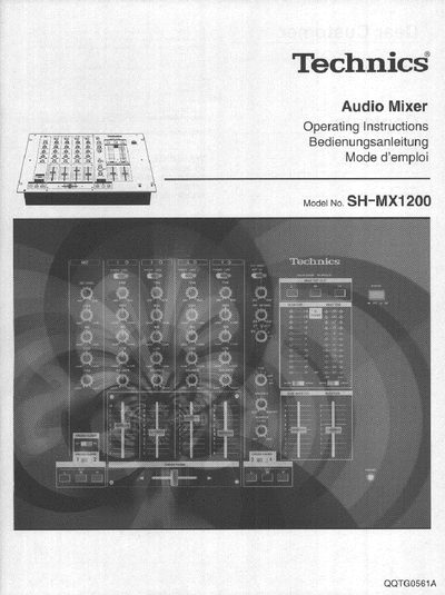 Technics SH-MX1200 Audio Mixer Operating Instructions - cover page