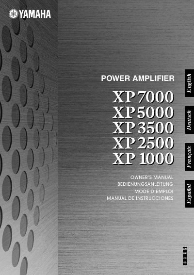 YAMAHA XP7000/5000/3500/2500/1000 user manual - cover page