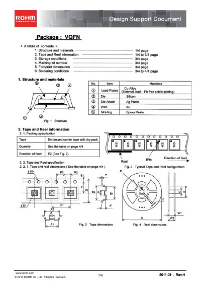 ROHM VQFN Package Design Support Datasheet - cover page