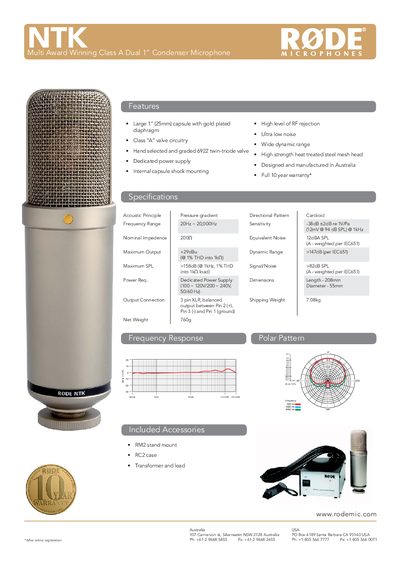 M3 Multi Powered 3/4" Condenser Microphone Product Leaflet
