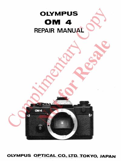 Olympus OM-4 Service Repair Manual