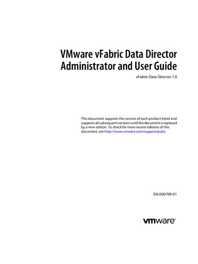 VMware vFabric Data Director 1.0 Administrator and User Guide