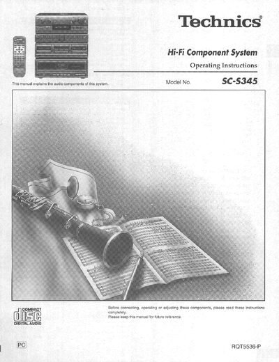 Technics SC-S345 Hi-Fi Component System Operating Instructions - cover page