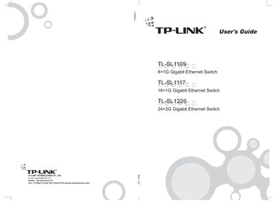 TP-Link TL-SL1109 Gigabit Ethernet Switch User Guide - cover page