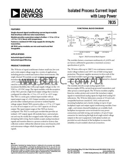 Analog Devices 7B35 Handbook - cover page