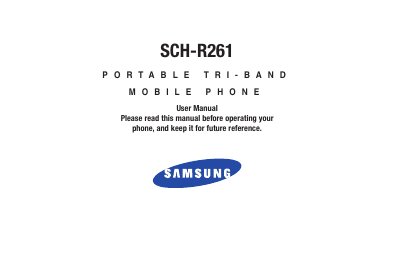 Samsung SCH-R261 Portable Tri-Band Mobile Phone User Manual - cover page