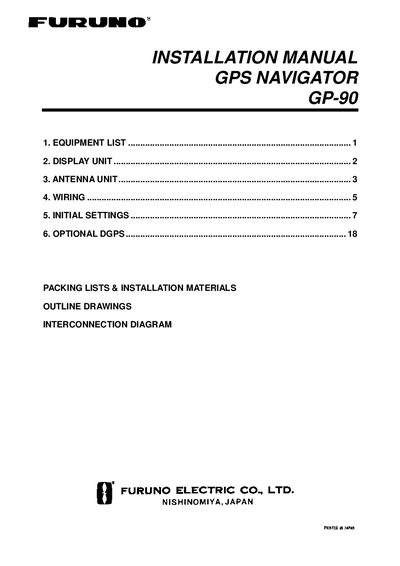 GPS GP-90 Navigator Installation Manual - cover page