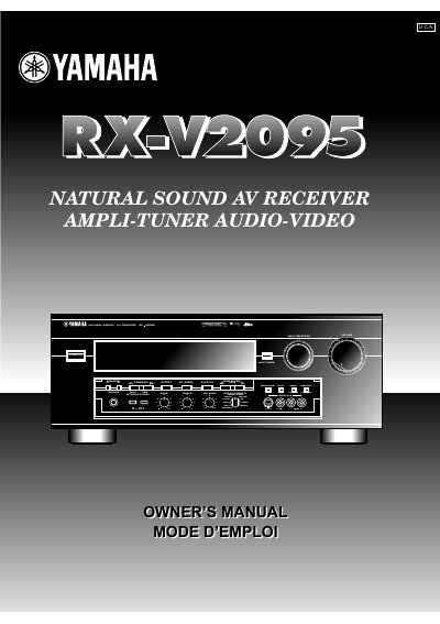 Yamaha RX-V2095 Natural Sound AV Receiver Owner's Manual - cover page