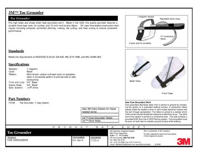 3M Toe Grounder Product Datasheet - cover page