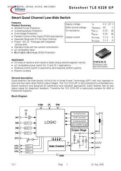 Infineon TLE6228 GP Datasheet - cover page