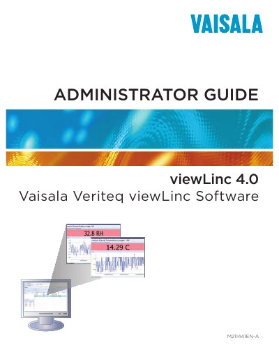 Vaisala viewLinc 4.0 Administrator Guide