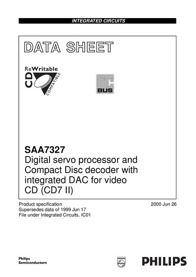 Philips SAA7327 Datasheet - cover page
