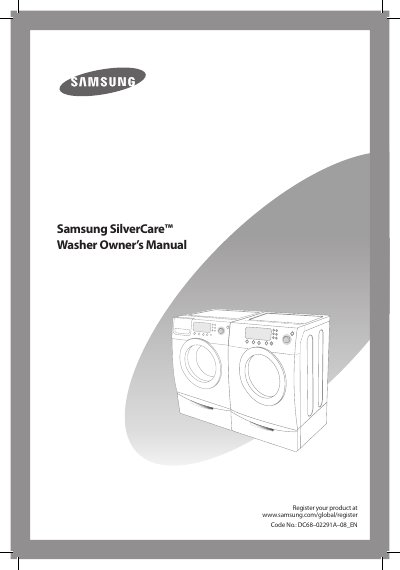 Samsung DC68-02291A Washer Owner's Manual - cover page