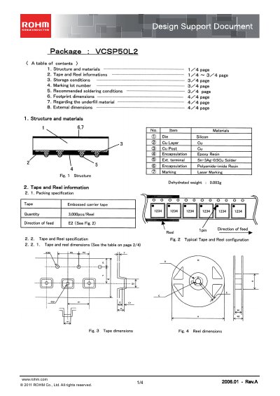 ROHM VCSP50L2 Design Support Document - cover page