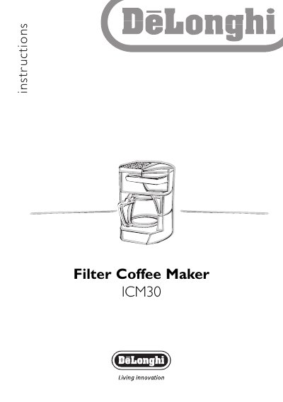 De'Longhi ICM30 Filter Coffee Maker User Guide - cover page
