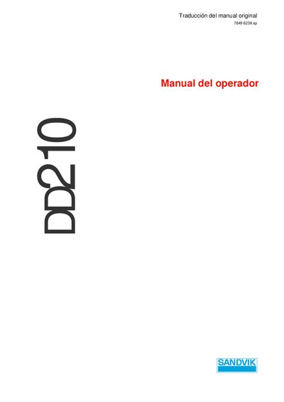 DD210 Operator Manual - cover page