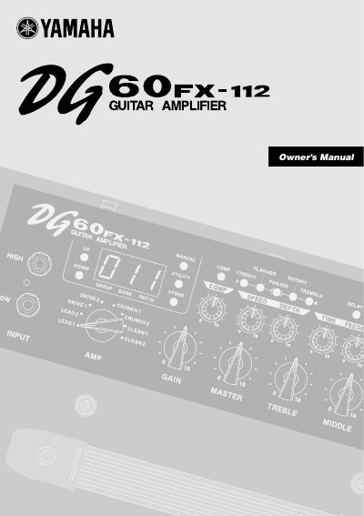 Yamaha DG60FX-112 Guitar Amplifier Owner's Manual