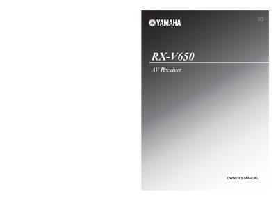 Yamaha RX-V650 AV Receiver User Manual - cover page