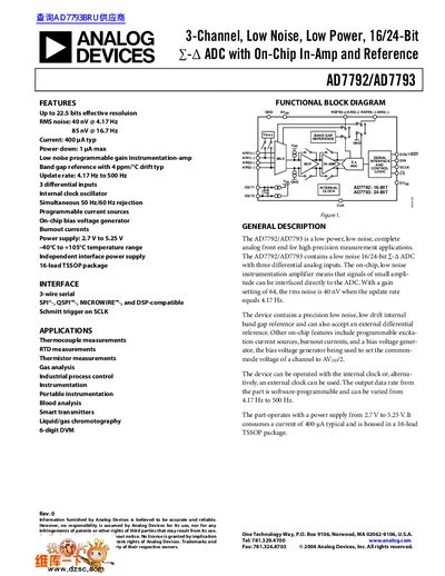 Analog Devices AD7792/AD7793 Datasheet
