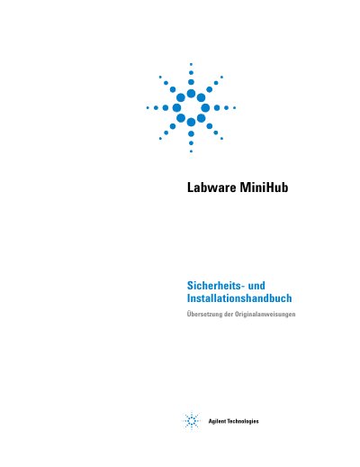 Agilent s1Labware MiniHub Safety and Installation Guide - cover page