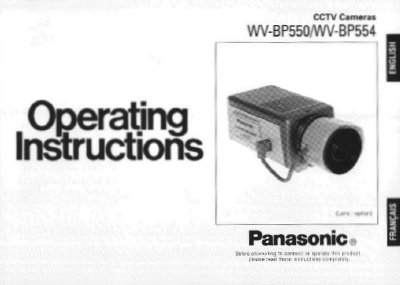 Panasonic WV-BP550/WV-BP554 CCTV Camera User Manual - cover page