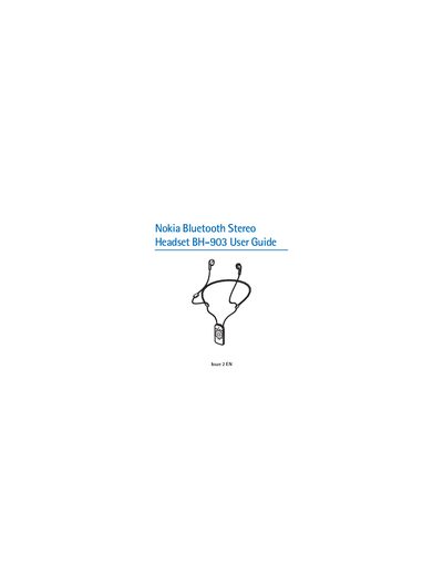 Nokia BH-903 Bluetooth Stereo Headset User Guide - cover page