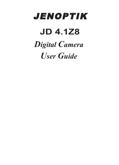 JENOPTIK JD 4.1Z8 Digital Camera User Guide - cover page