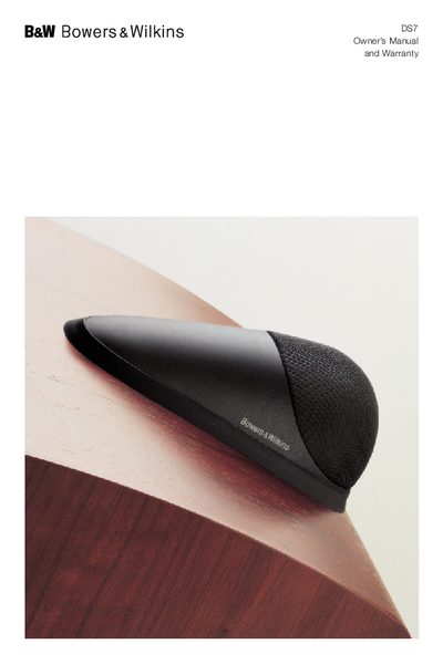 Bowers & Wilkins DS7 Speaker Owner's Manual - cover page