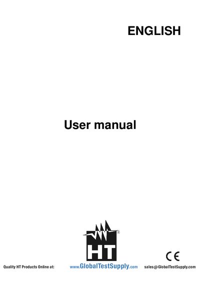 HT HT9012 Multimeter User Manual - cover page