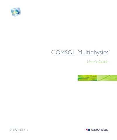 COMSOL Multiphysics 4.3 User's Guide - cover page