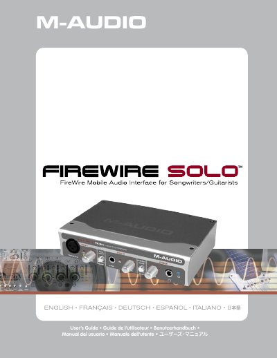 M-Audio FireWire Solo User's Guide - cover page