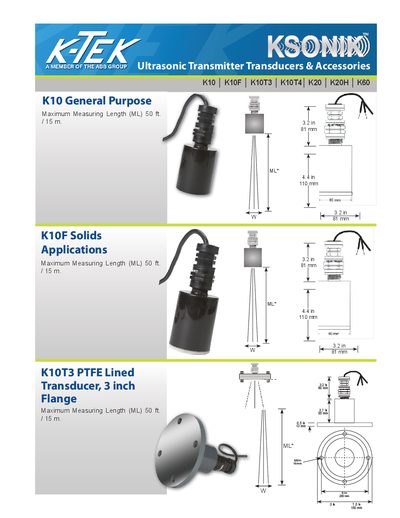 K-TEK K10 General Purpose K10F Solids Applications K10T3 PTFE Manual - cover page