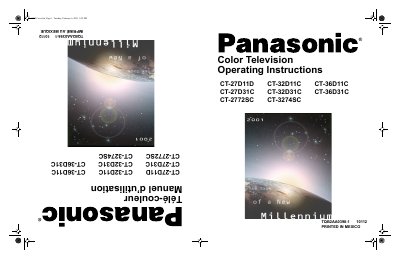 Panasonic CT-27D11D/CT-27D32C/CT-2772SC/CT-32D11C/CT-32D31C/CT-3274SC/CT-36D11C/CT-36D31C Manual