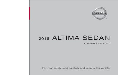 Nissan Altima Sedan 2016 Owner's Manual